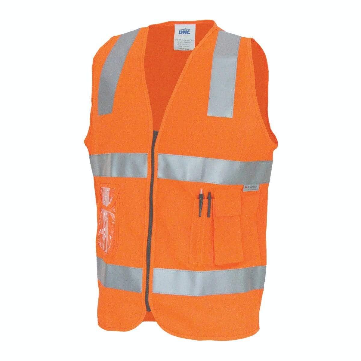 Dnc Workwear Day/night Side Panel Safety Vest - 3807 Work Wear DNC Workwear Orange S 